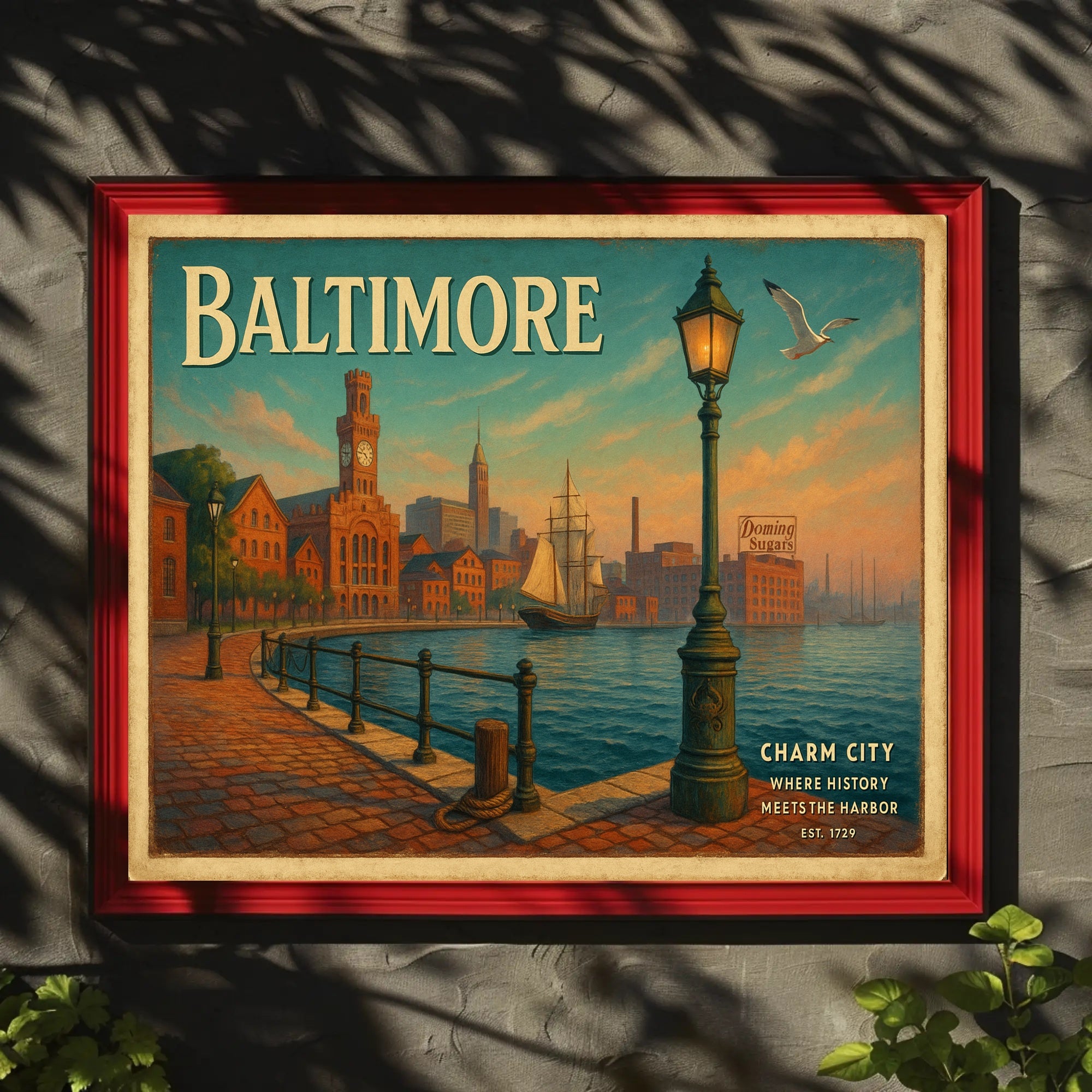 Charm City Harbor Travel Poster Art Print