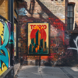 Tokyo Skyline Retro Poster