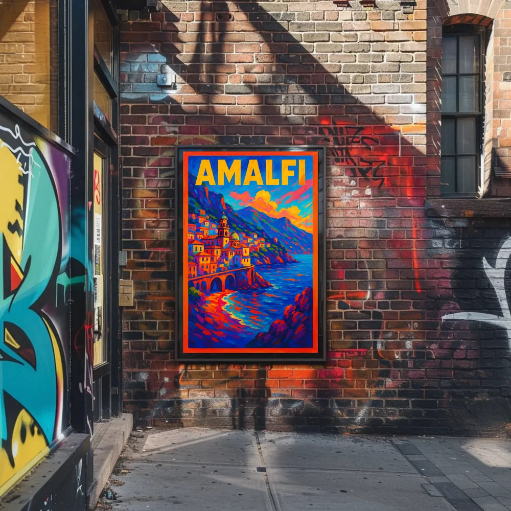 Vibrant Amalfi Poster For Coastal Home Decor Archival Print