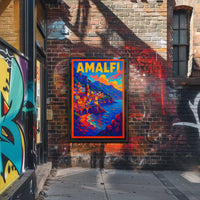 Vibrant Amalfi Poster For Coastal Home Decor Archival Print