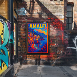 Vibrant Amalfi Poster For Coastal Home Decor Archival Print