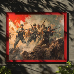 Wartime Heroes: Dramatic Mid-20th Century Battle Poster