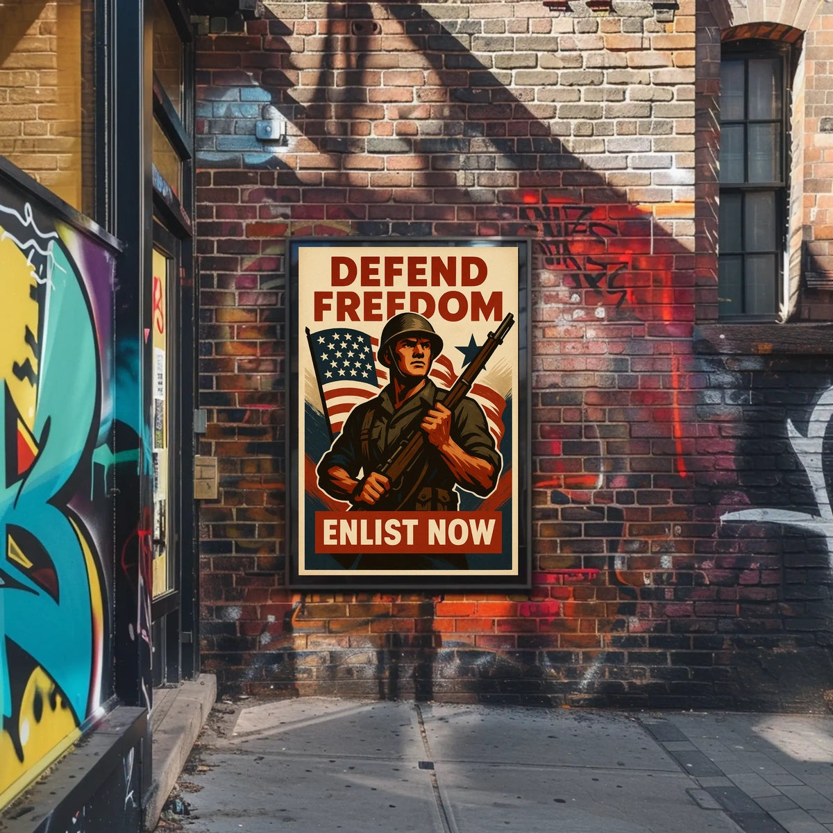 Defend Freedom Enlist Now Poster