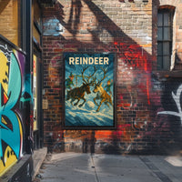 Whimsical Reindeer Winter Wonderland Holiday Poster