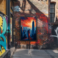 Cityscape At Sunset Poster