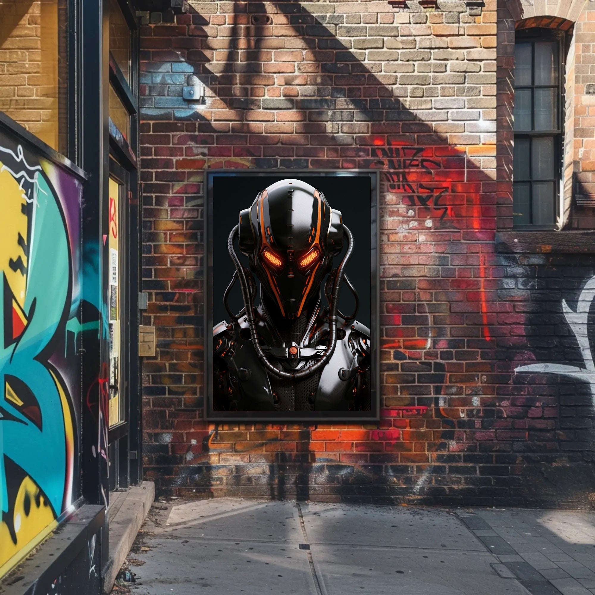 Futuristic Cyborg Sentinel Poster PosterGoat