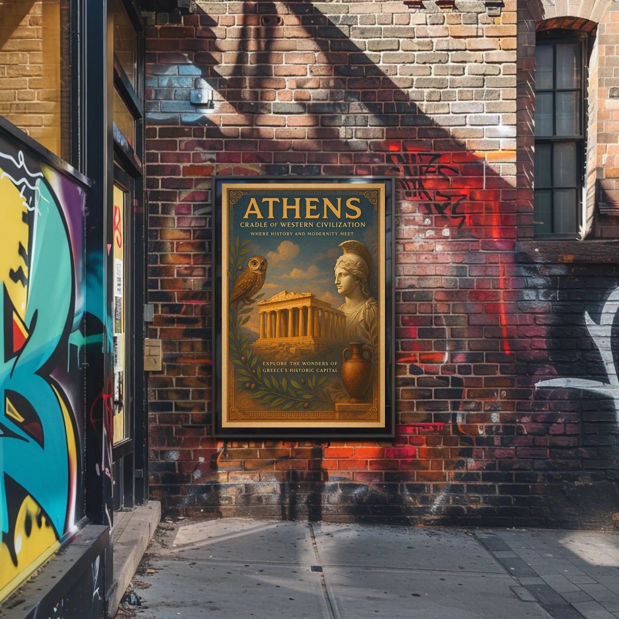Athens Vintage Artwork Cultural or Heritage Poster