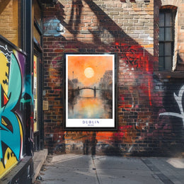 Sunset Over Dublin Bridge Poster PosterGoat