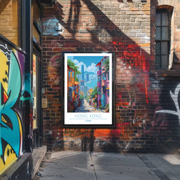 Vibrant Hong Kong Cityscape Adventure Urban or Cityscape Poster