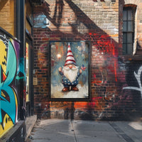patriotic gnome holding a sparkler Poster