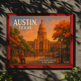 Austin Texas Live Music Capital Poster Art