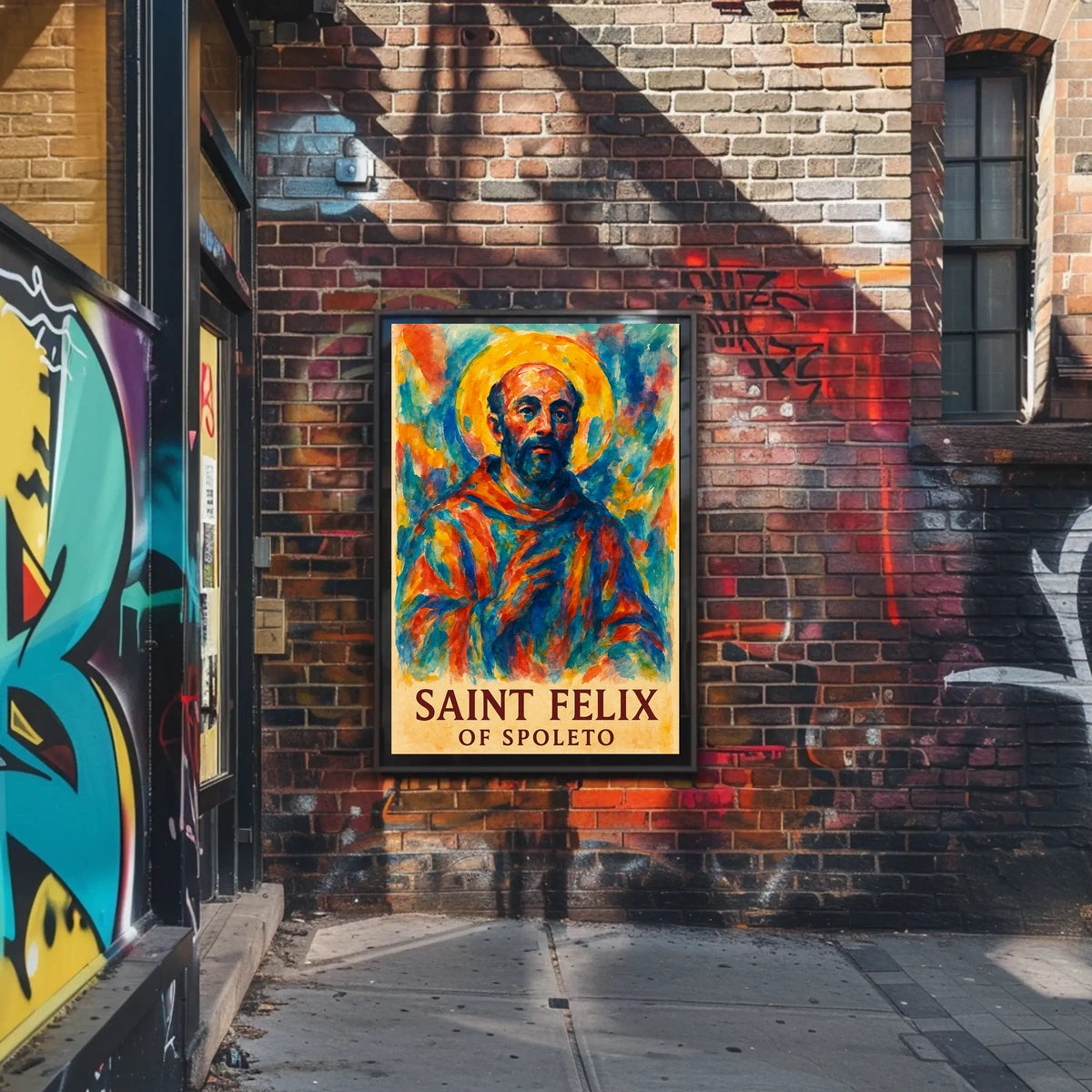 Saint Felix Spoleto Sacred Heritage Travel Portrait Inspirational Wanderer Decor Poster