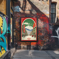 Stylized Sapporo Cityscape Poster Wall Art Print