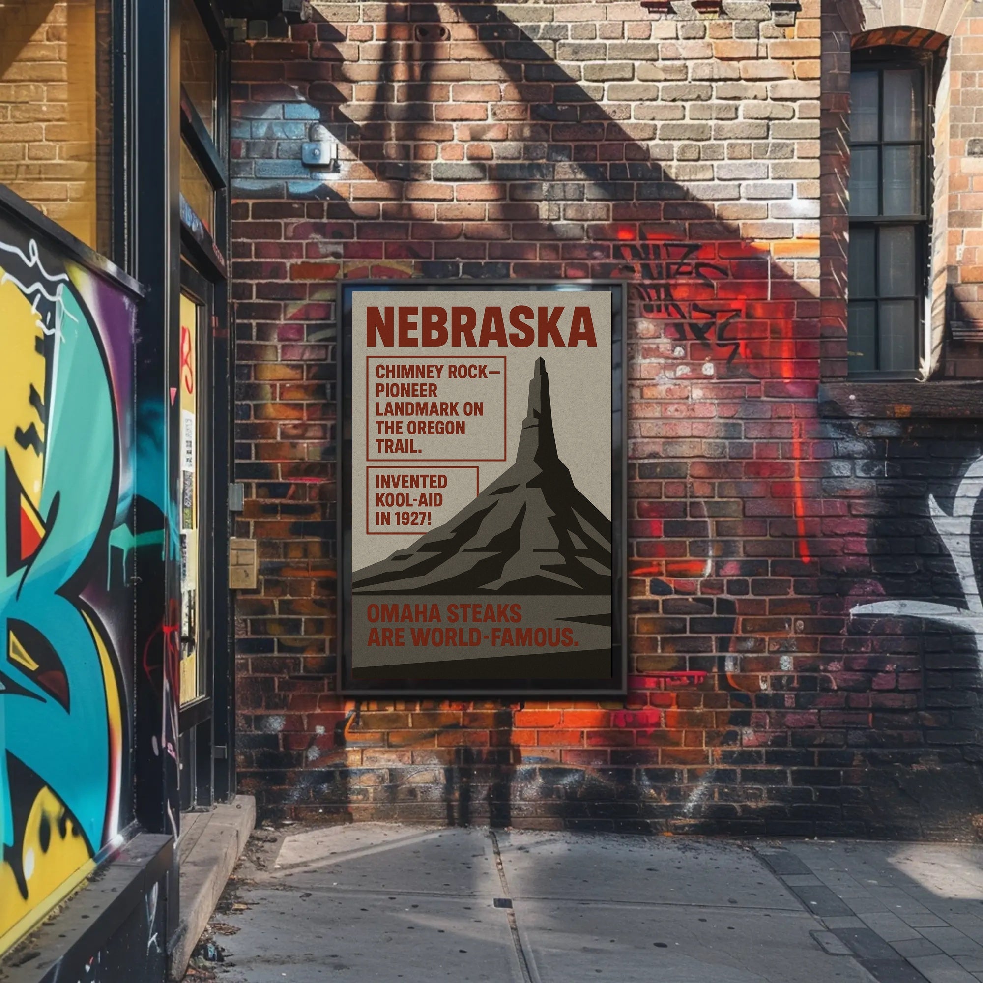 Nebraska Highlights Wall Art Print Decor PosterGoat