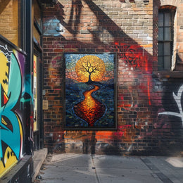Mosaic Tree of Serenity Art in Artistic Poster