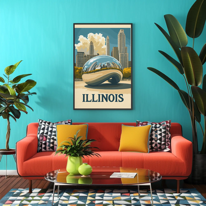 Illinois Vintage Poster