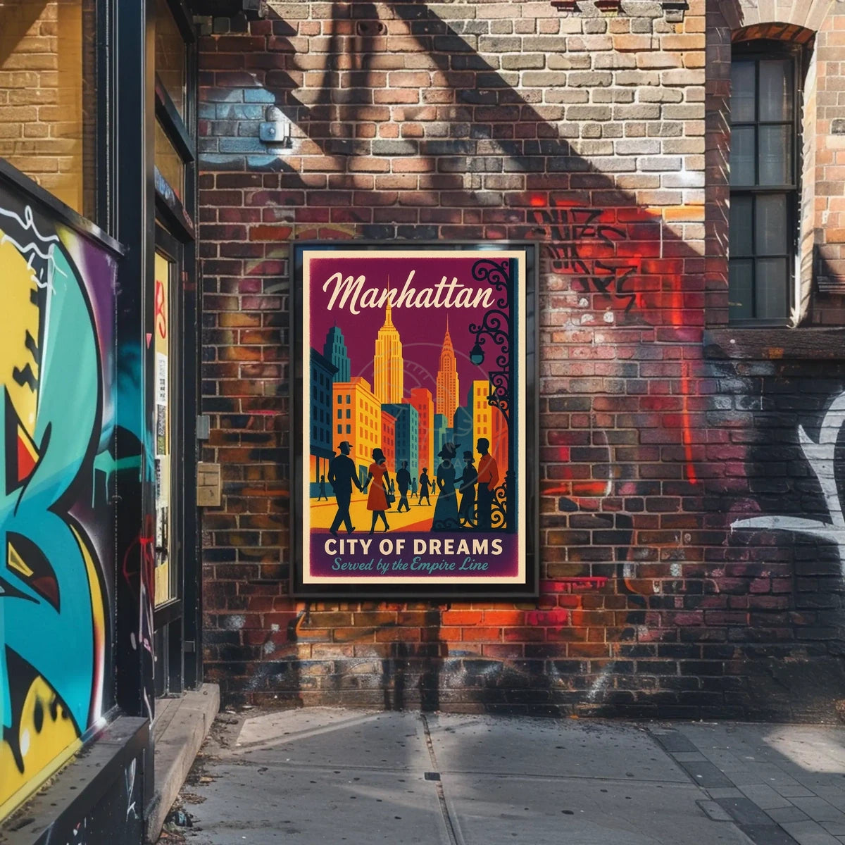 Manhattan City of Dreams Vintage Travel Poster