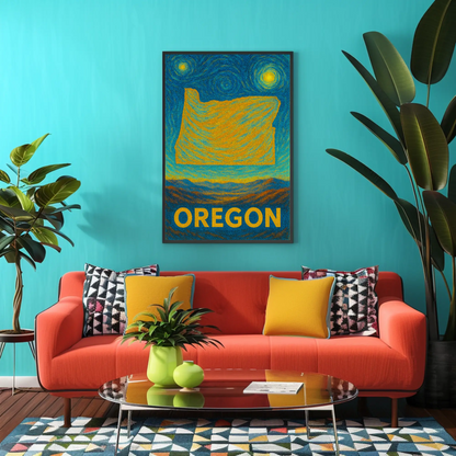 Oregon Starry Night Poster