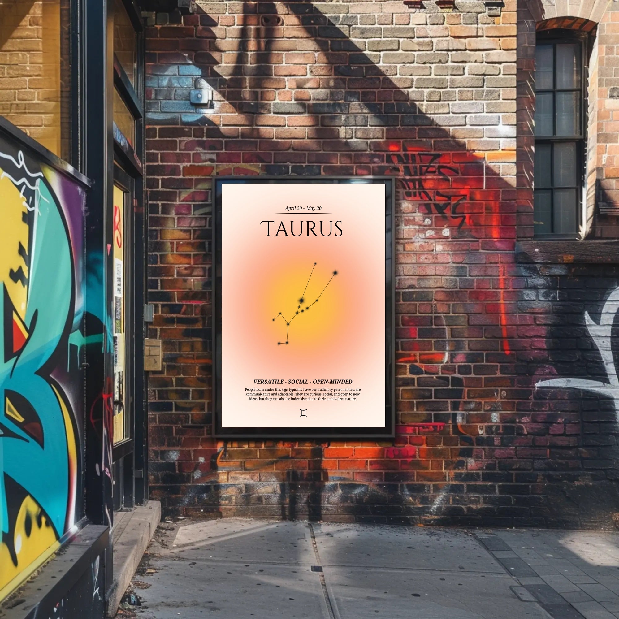 Taurus Constellation Zodiac Sign Poster - Astronomy Poster PosterGoat