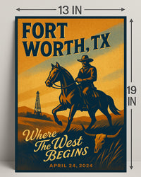 Fort Worth, TX Where the West Begins Poster PosterGoat
