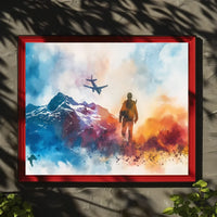 Adventure Awaits: Vibrant Mountain Journey Poster
