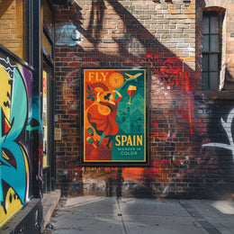 Fly to Spain Wander in Color Poster