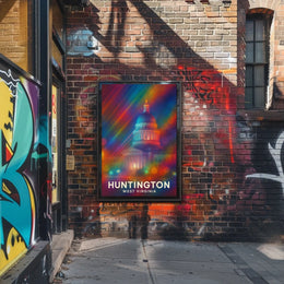 Huntington West Virginia Cityscape Vintage Collector Poster