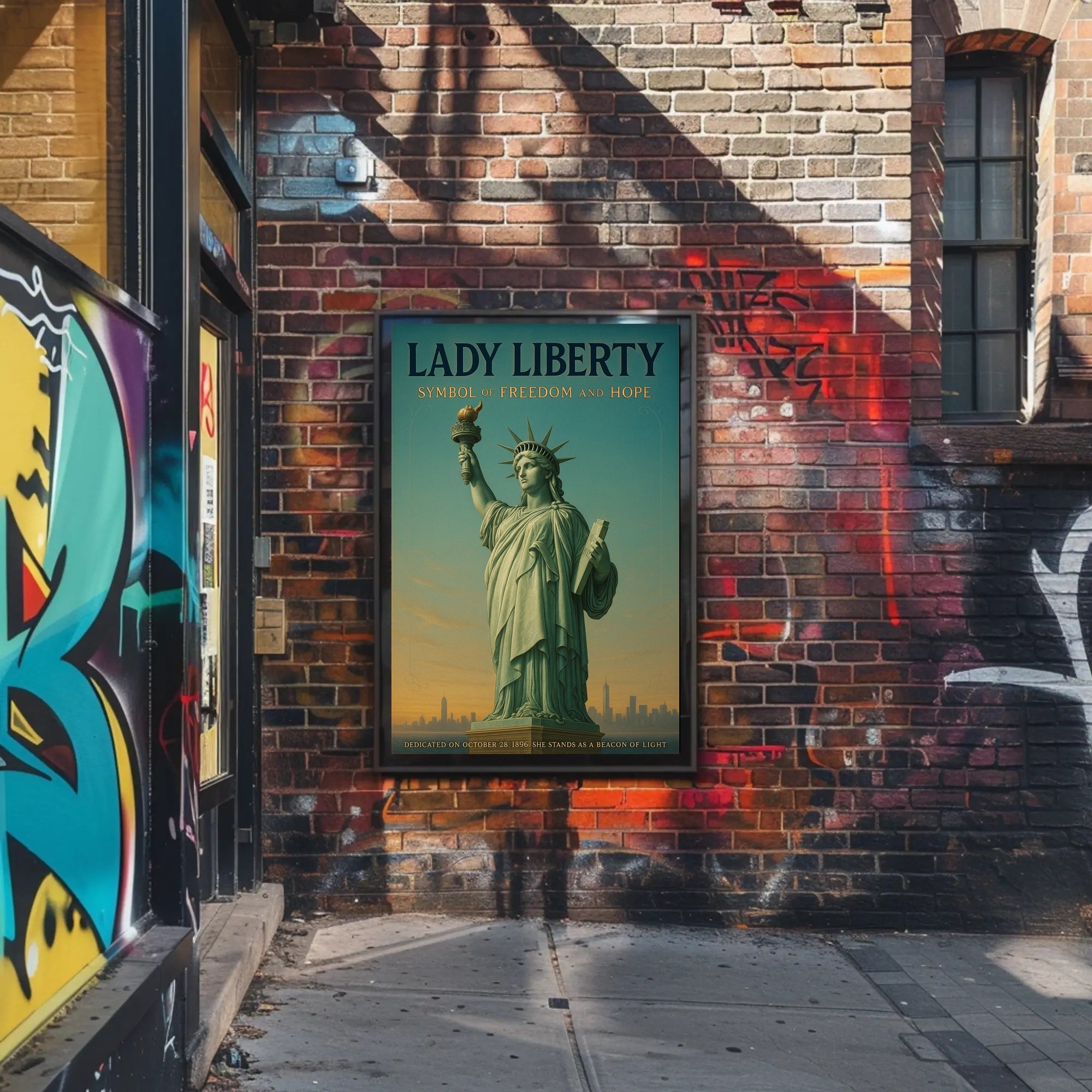 Statue of Liberty Patriotic Vintage Art Poster