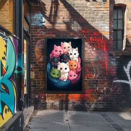 Colorful Kittens In A Cozy Nest Poster