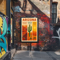 Sonoran Desert Saguaro Cactus Travel Poster
