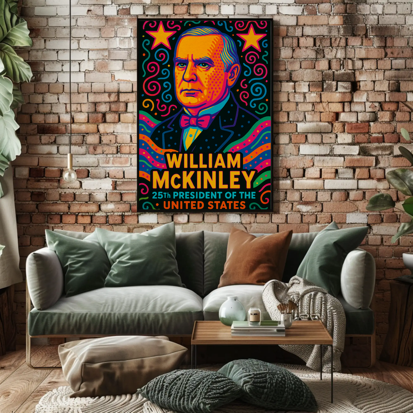 William McKinley President Vibrant Pop Art History Poster