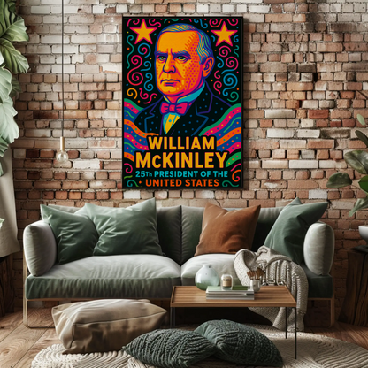 William McKinley President Vibrant Pop Art History Poster
