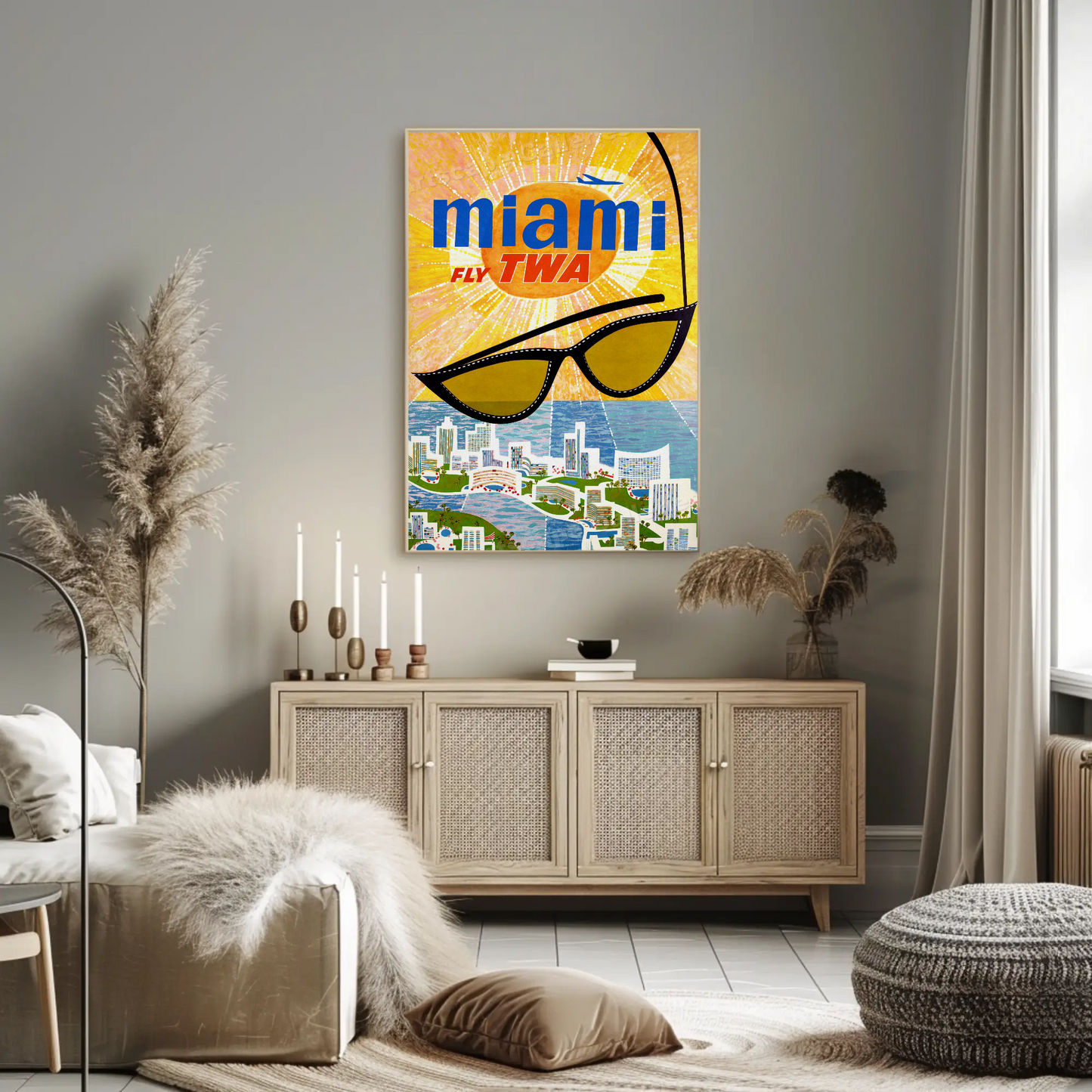 Miami Fly TWA Travel Poster