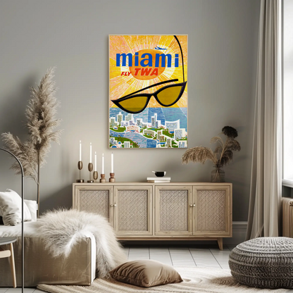 Miami Fly TWA Travel Poster
