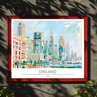 Oakland Skyline Illustration Poster PosterGoat