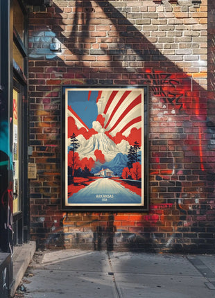 Arkansas Nature Landmarks Vintage Travel Poster