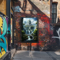 Enchanted Waterfall City Poster