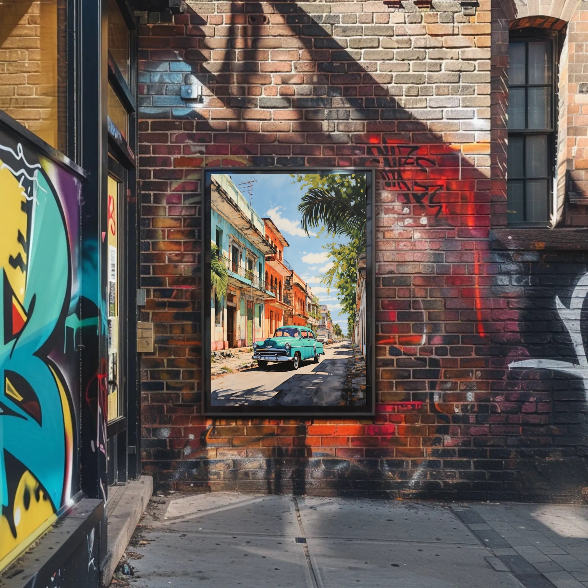 Vintage Vibes On A Sunny Street Vintage Poster