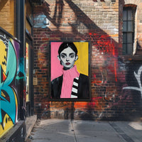 Vibrant Portrait Poster Modern Pink And Yellow Print