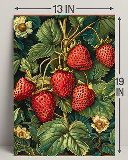 Vintage Strawberry Botanical Art Illustration Poster