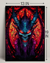 Stained Glass Demon Poster PosterGoat
