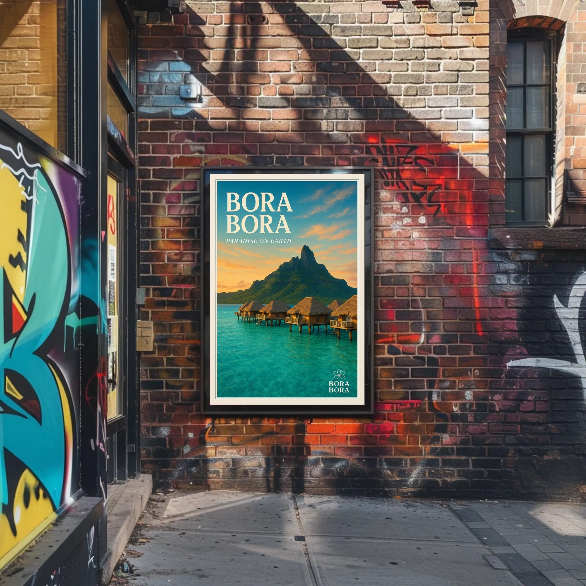 Bora Bora Overwater Bungalows Travel Poster PosterGoat