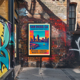San Diego Where Urban Meets Ocean Poster