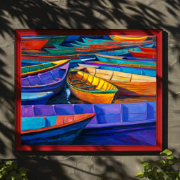 Vibrant Boats Poster