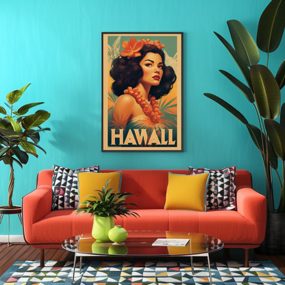 Hawaii Vintage Travel Poster