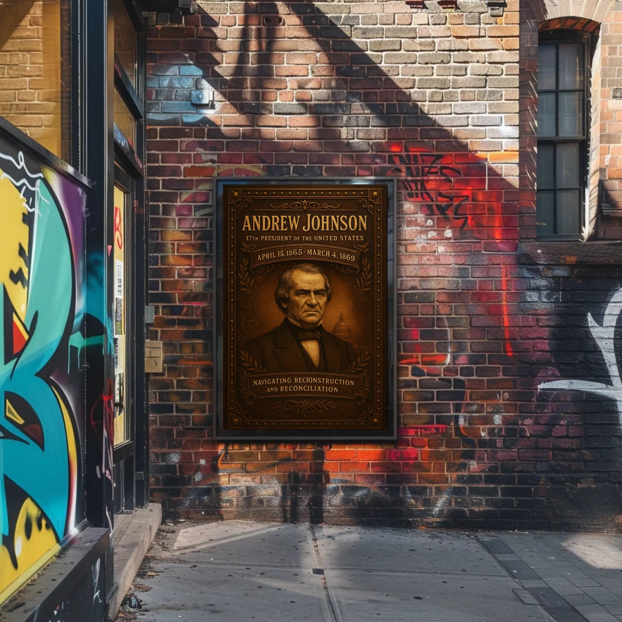 Andrew Johnson Historical Portrait Vintage Poster