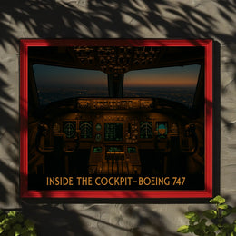 Inside The Cockpit Boeing 747 Poster
