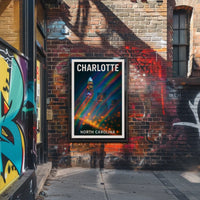 Charlotte Skyline Urban Wanderlust Poster
