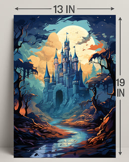 Enchanted Castle Under The Moon Poster