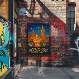 Kansas City Plaza In Gold Poster